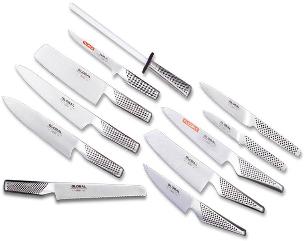 Set de 10 cuchillos GLOBAL y chaira de ceramica